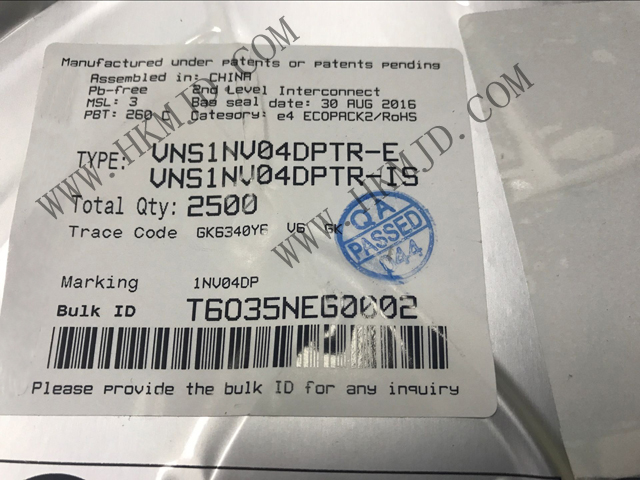 ST VNS1NV04DPTR PMIC - 配電開關(guān)、負(fù)載驅(qū)動(dòng)器 VNS1NV04