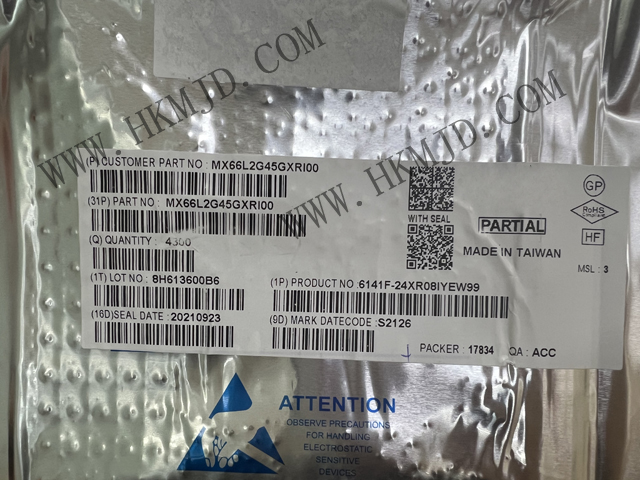 全新原裝 MXIC MX66L2G45GXRI00 串行NOR閃存 2Gb SPI - 四 I/O，DTR