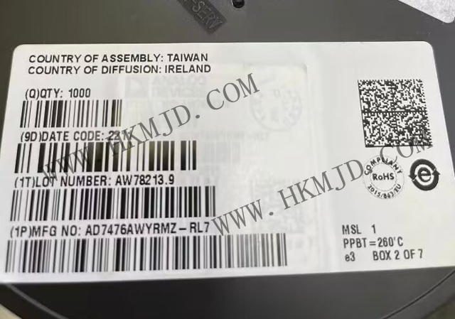 12位ADC AD7476AWYRMZ 1 MSPS、低功耗A/D轉(zhuǎn)換器，采用MSOP封裝
