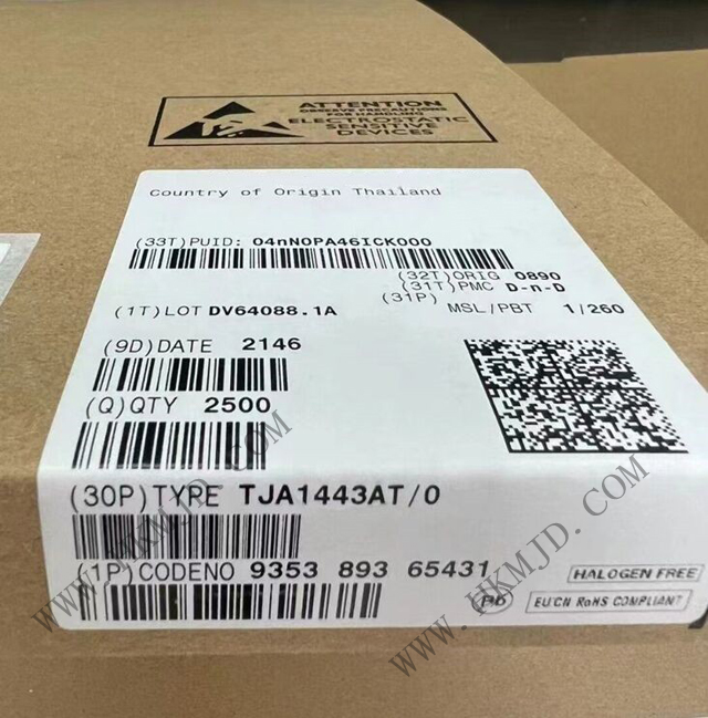 （分銷NXP）CAN 接口IC TJA1443AT、TJA1443AT/0Z 帶睡眠模式的高速 CAN 收發(fā)器