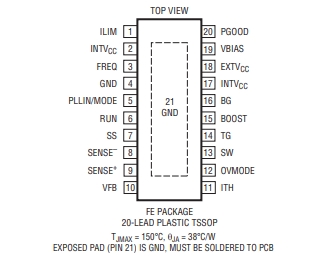 LINEAR(凌特) LTC3769EFE 60V、低 IQ、同步升壓型轉換器控制器
