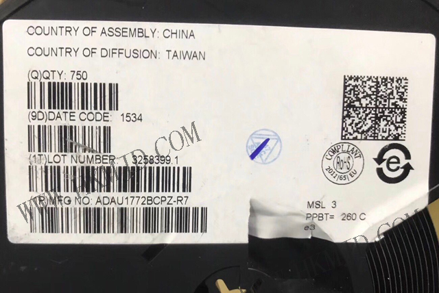 ADAU1772BCPZ 一款具有四個輸入和兩個輸出的編解碼器，內(nèi)置數(shù)字處理引擎
