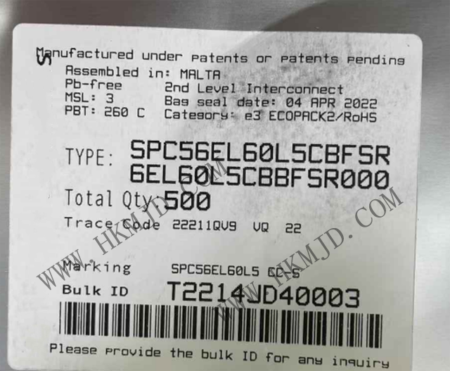 意法半導體 SPC56EL60L5CBFSR 雙核 120MHz 32 位電源架構(gòu)微控制器