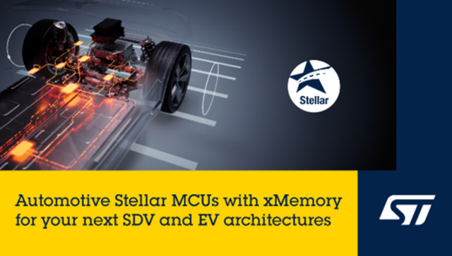 意法半導體推出內(nèi)置xMemory的Stellar車規(guī)級微控制器，確保滿足下一代汽車的未來需求