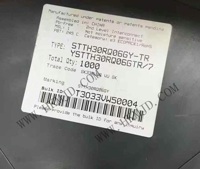 供應 STTH30RQ06GY 一款汽車級 600V、30A 超快軟恢復二極管